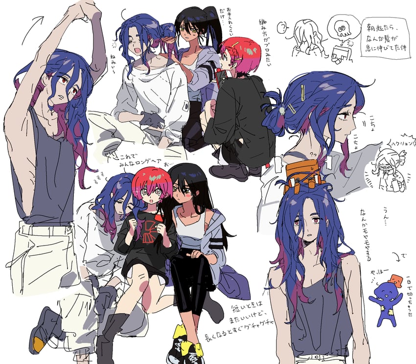 amate yuzuriha, shuji ito, nyaan, and conch (gundam and 1 more) drawn by diurtion