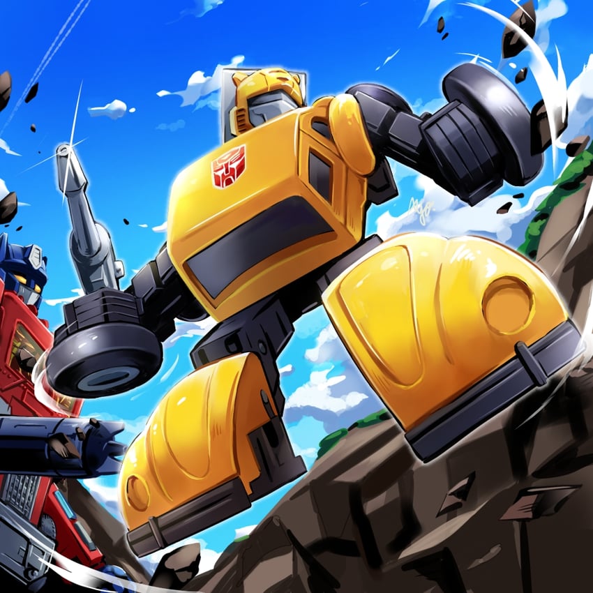 optimus prime and bumblebee (transformers and 1 more) drawn by ayo_(ayosanri009)