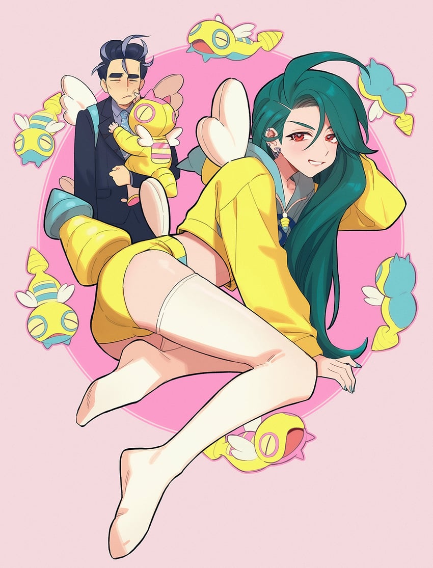 rika, larry, poppy, and dunsparce (pokemon and 1 more) drawn by nicca_(nicca11y)
