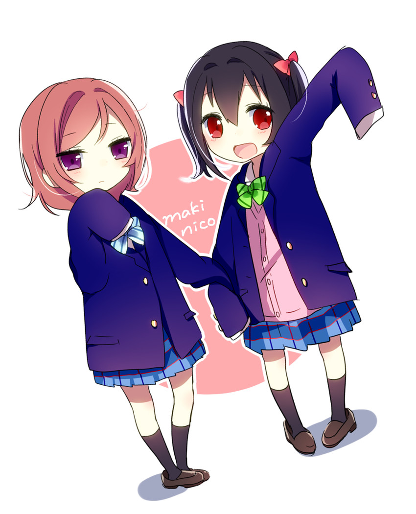 nishikino maki and yazawa nico (love live! and 1 more) drawn by mafuyu_(chibi21)