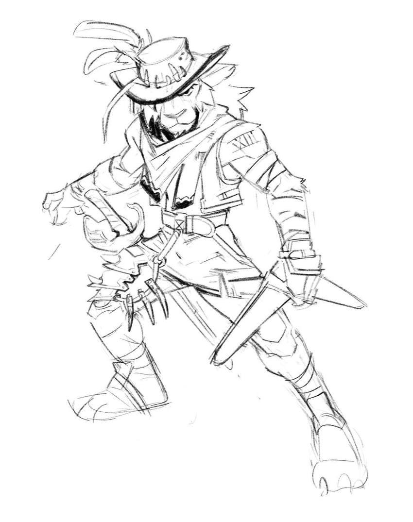 red xiii and red mage (final fantasy and 2 more) drawn by artofkurzweil