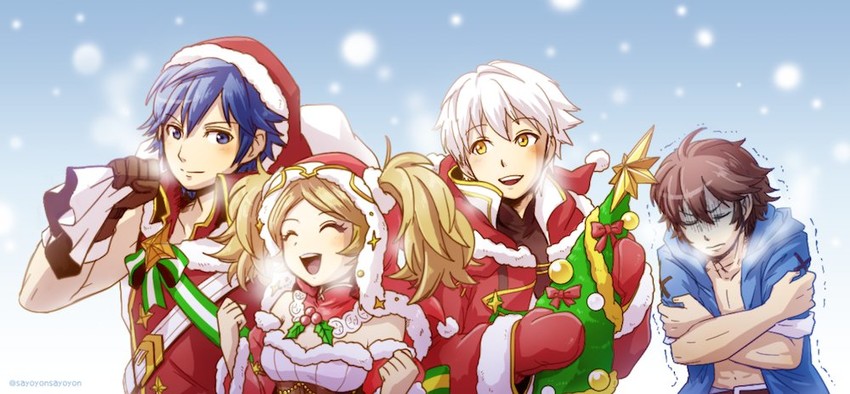 chrom, lissa, frederick, and male robin (fire emblem and 2 more) drawn by sayoyonsayoyo