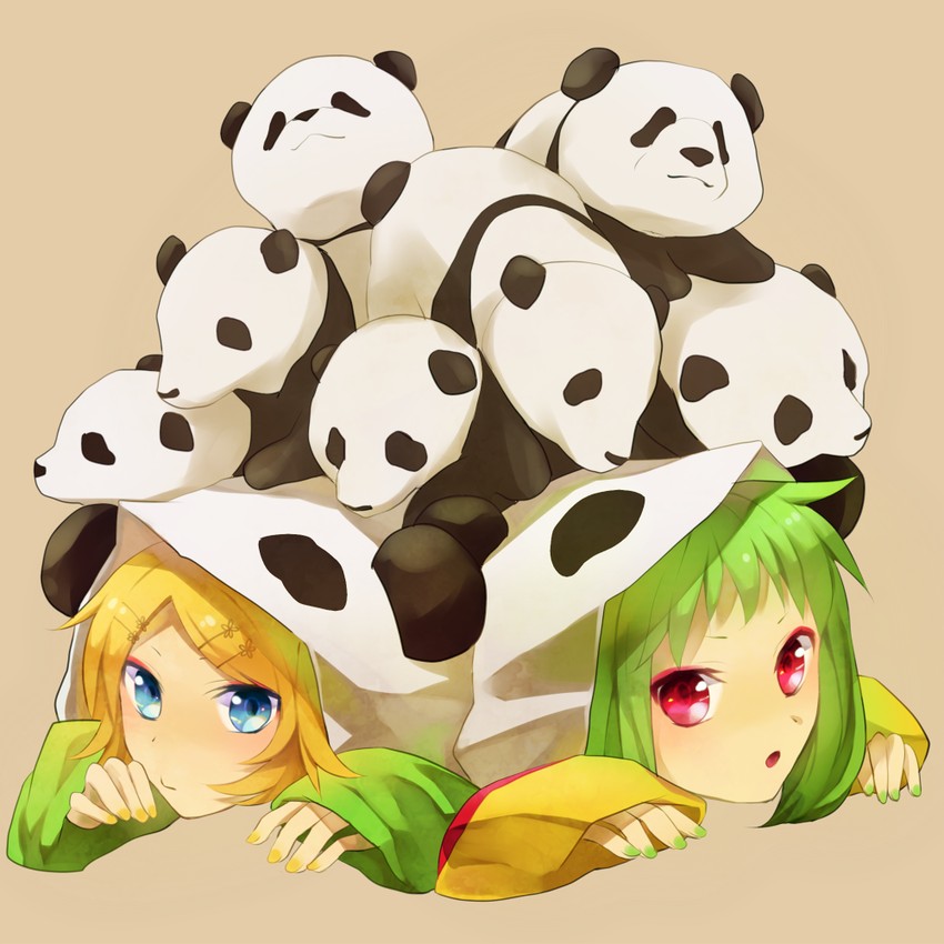 kagamine rin and gumi (vocaloid and 1 more) drawn by suuto
