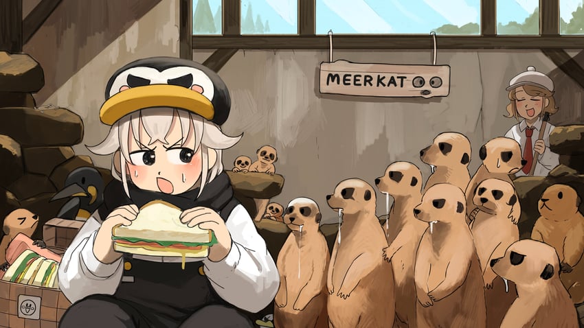 penguin keeper and meerkat keeper (zookeepers) drawn by diva_(hyxpk)