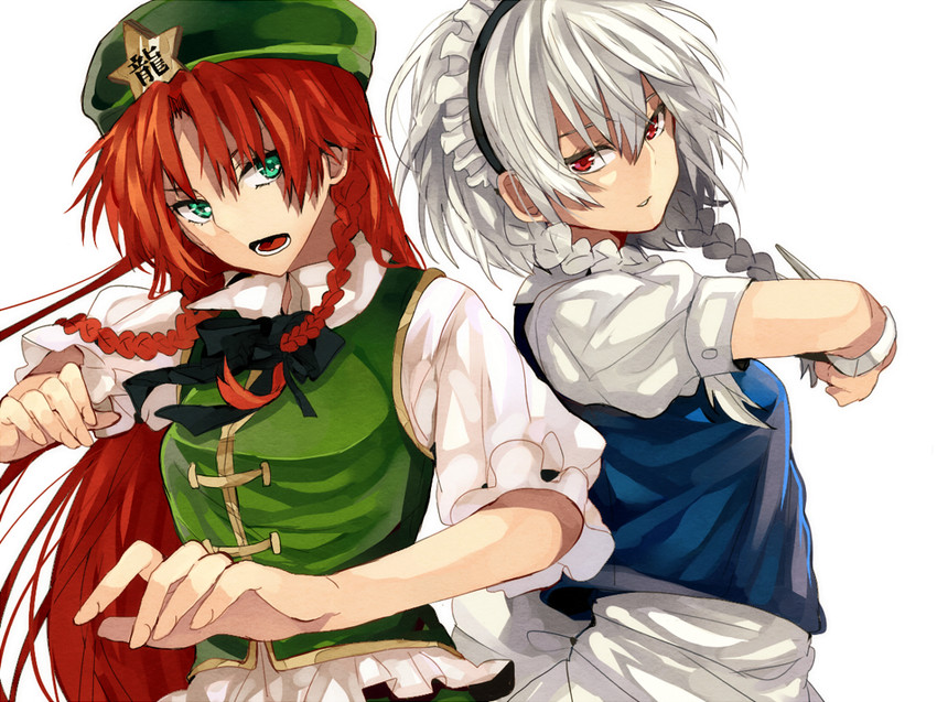 izayoi sakuya and hong meiling (touhou) drawn by minazuki_(0038)