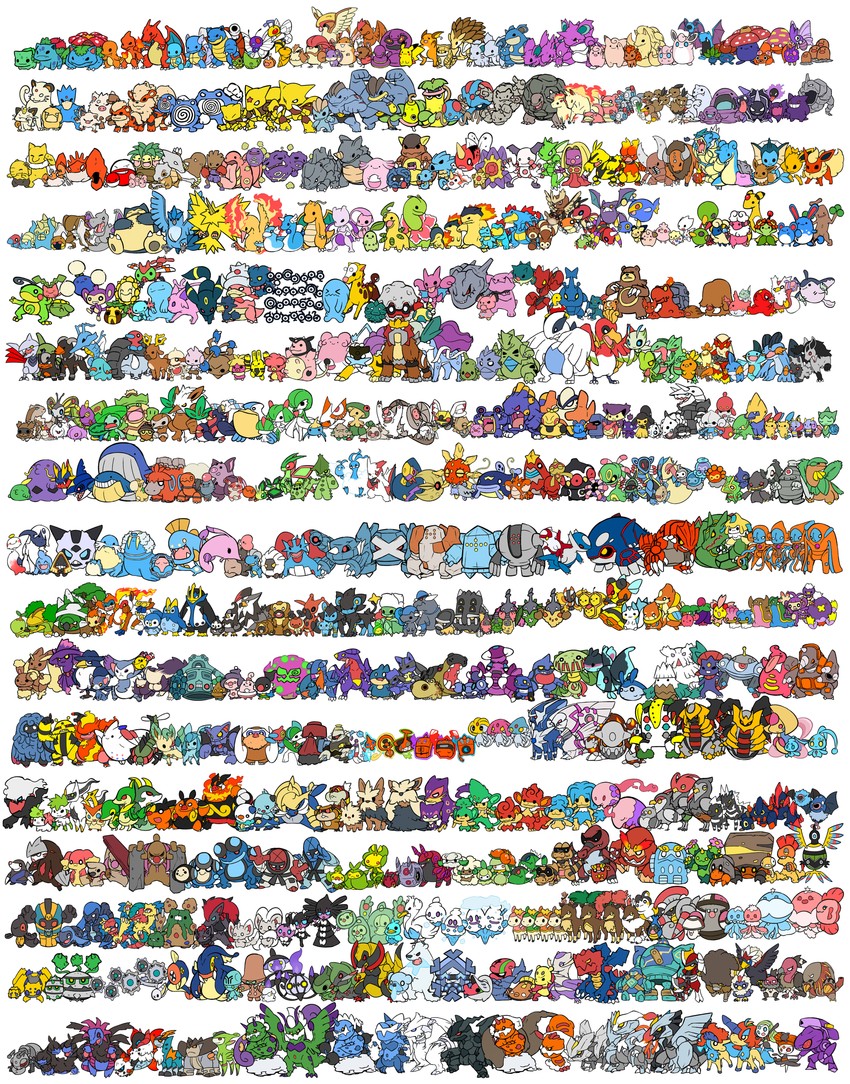 pikachu, gardevoir, eevee, rotom, piplup, and 726 more (pokemon) drawn by fukurou_(owl222)