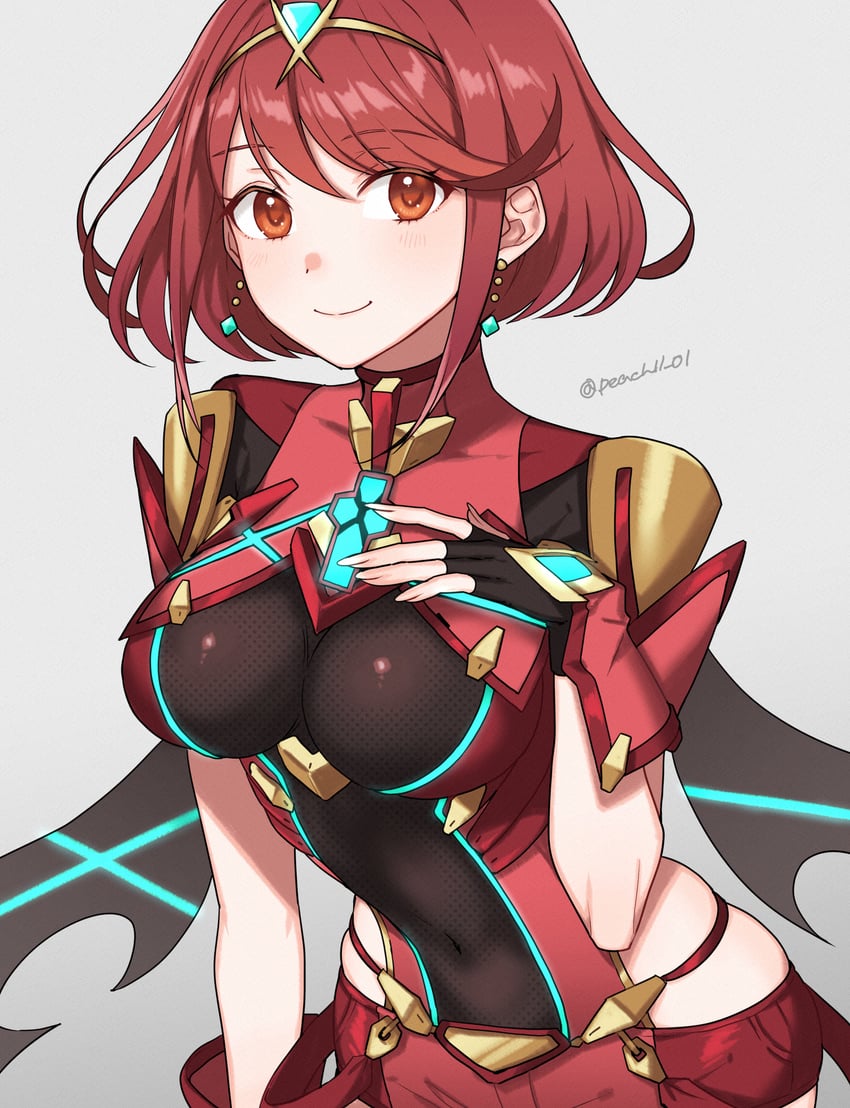 pyra (xenoblade chronicles and 1 more) drawn by shamu_(peach11_01)