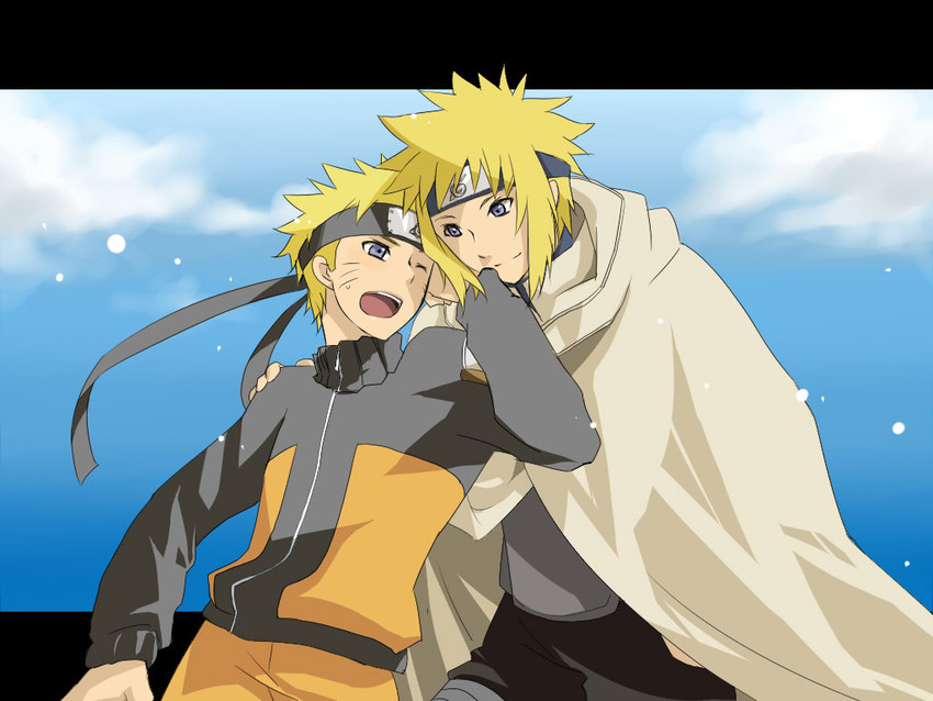 uzumaki naruto and namikaze minato (naruto) drawn by yuzuk_ram