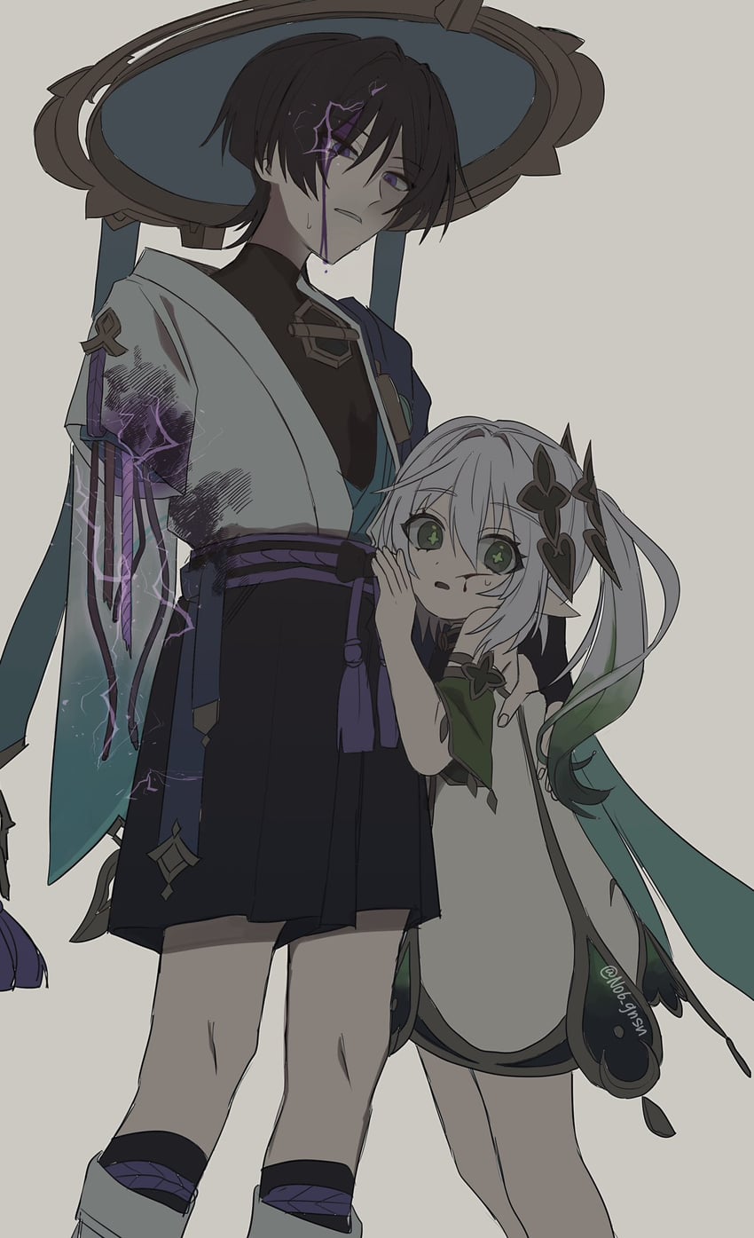 scaramouche, nahida, and wanderer (genshin impact) drawn by no6_gnsn