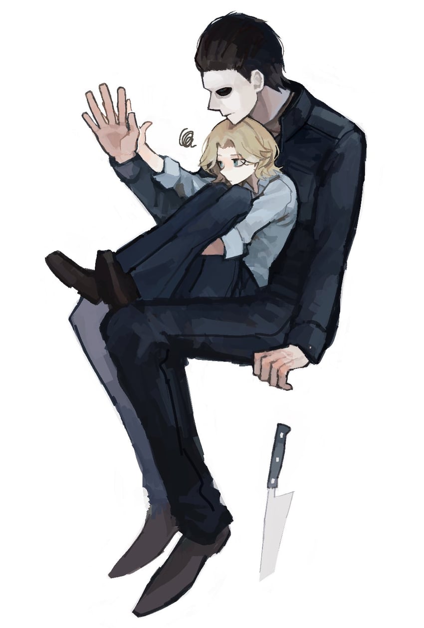 michael myers and laurie strode (halloween) drawn by ainu_nijo