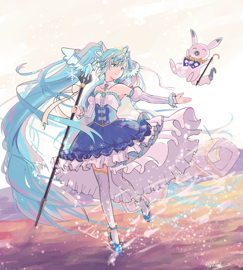 hatsune miku, yuki miku, and rabbit yukine (vocaloid) drawn by yuruyume1224