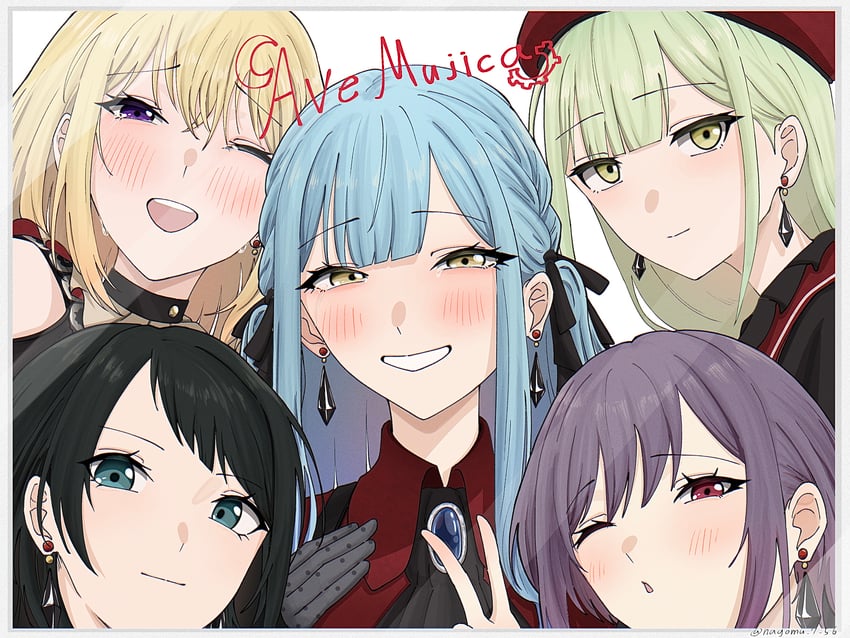 togawa sakiko, wakaba mutsumi, yahata umiri, misumi uika, mortis, and 5 more (bang dream! and 1 more) drawn by nagomu_7_56
