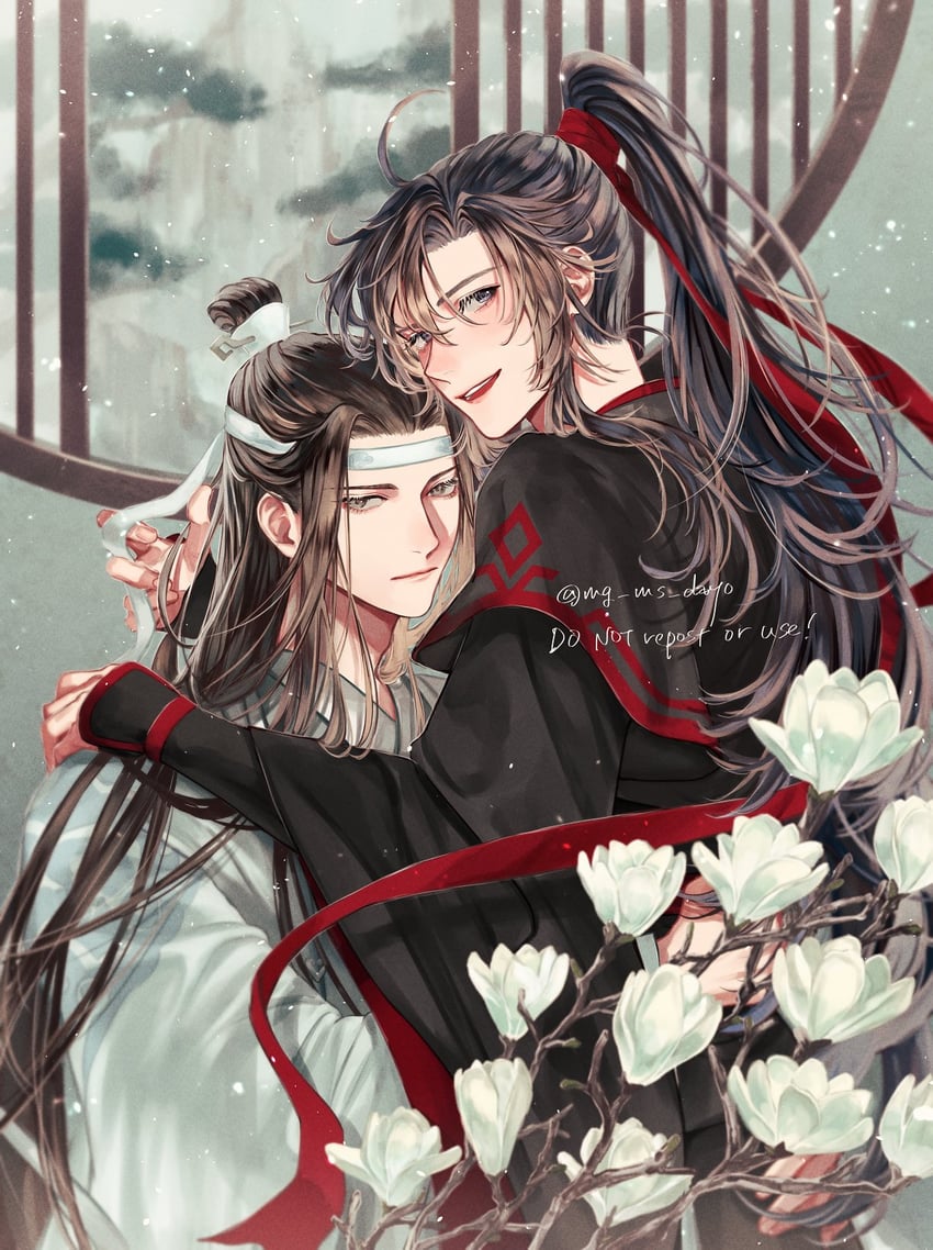 wei wuxian and lan wangji (modao zushi) drawn by mg_ms_dayo