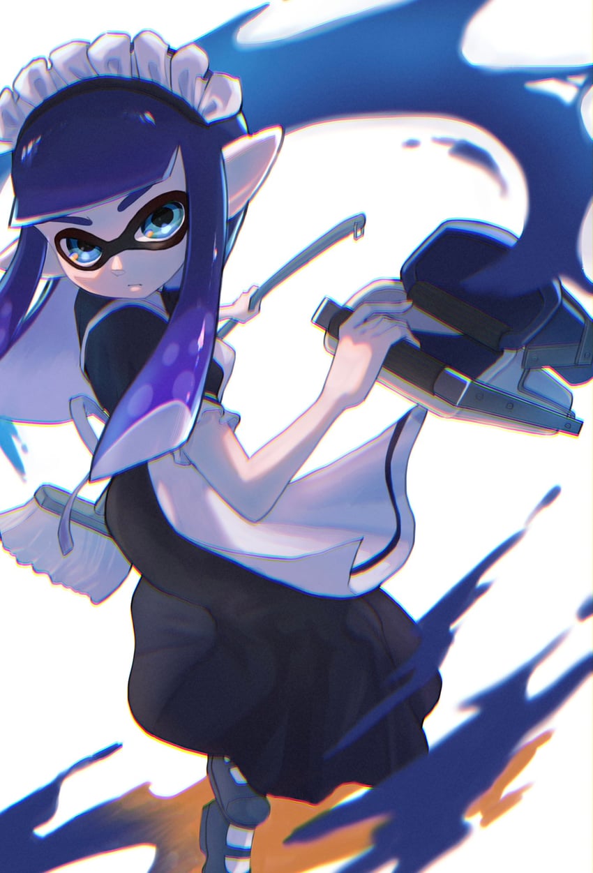 inkling player character and inkling girl (splatoon and 1 more) drawn by nastar_r0