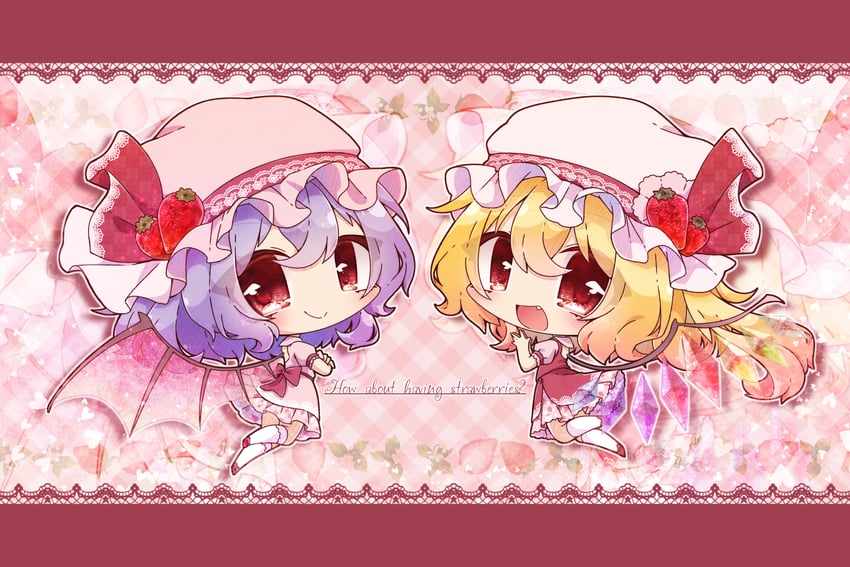 remilia scarlet and flandre scarlet (touhou) drawn by misosiru_0224