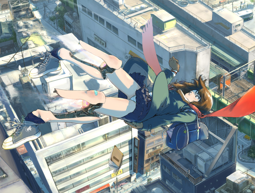 Anime girl on the ground