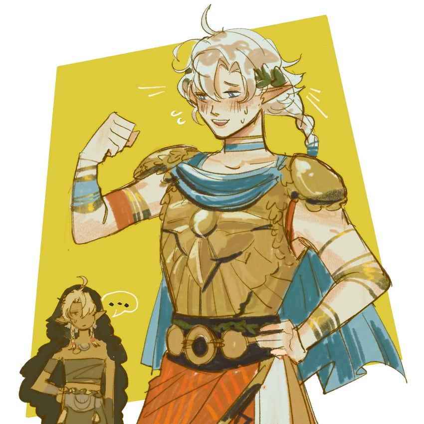 alisaie leveilleur, alphinaud leveilleur, artemis, apollo, and colin ryan (final fantasy and 3 more) drawn by airpine