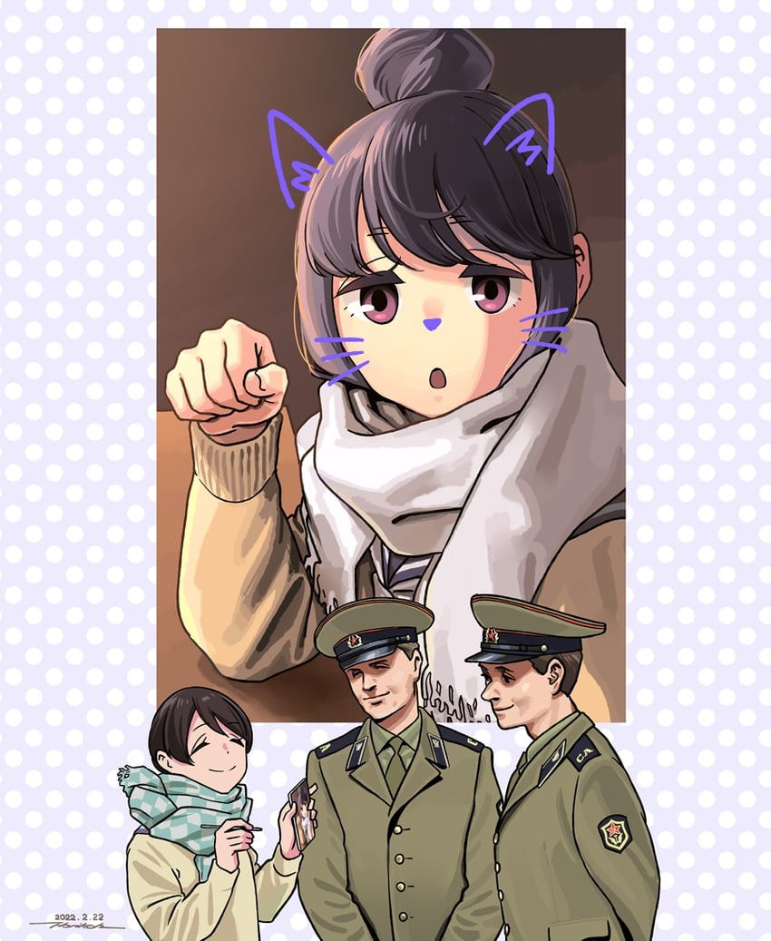 shima rin and saitou ena (yurucamp) drawn by horikou