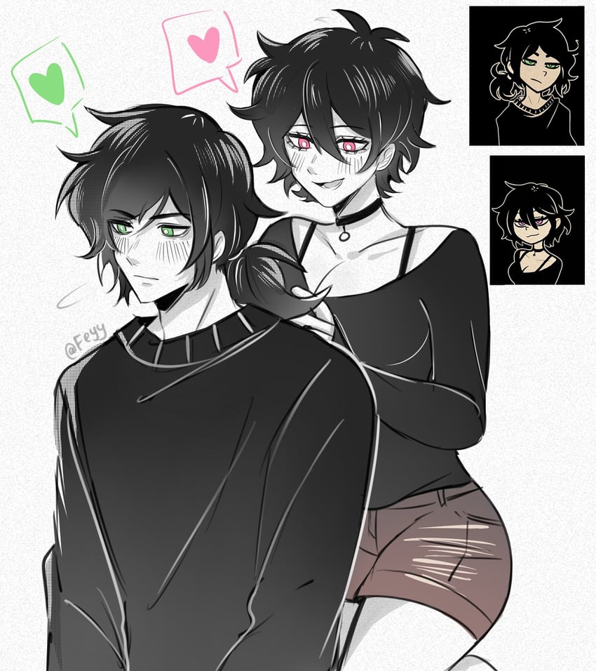 ashley graves and andrew graves (the coffin of andy and leyley) drawn by felichiii