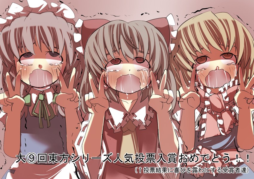 hakurei reimu, izayoi sakuya, and alice margatroid (touhou) drawn by gaoo_(frpjx283)