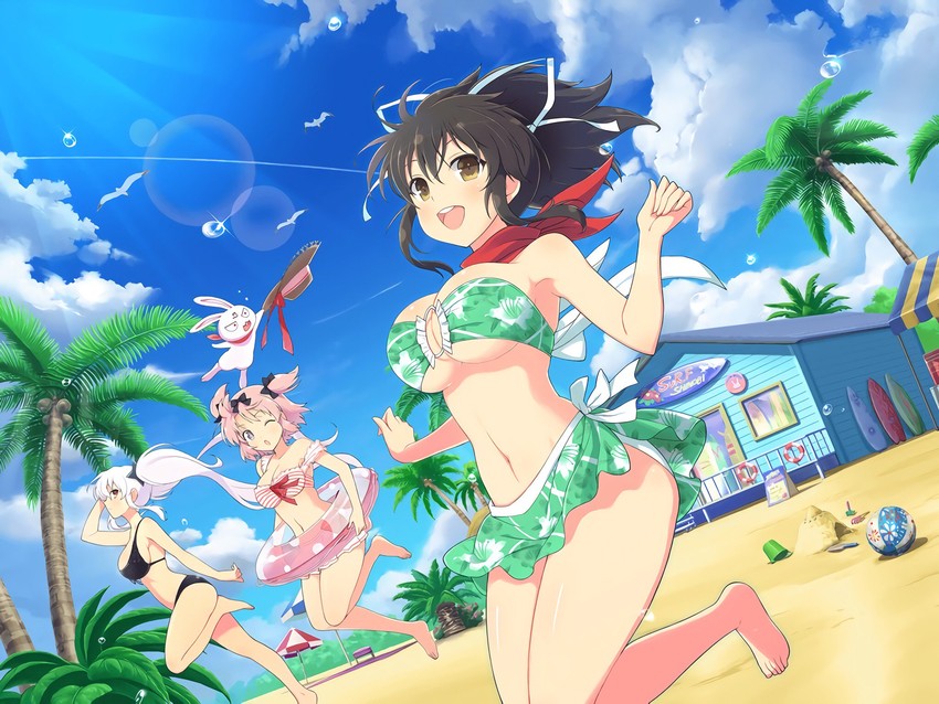 asuka, hibari, yagyu, and ninto (senran kagura and 1 more) drawn by yaegashi_nan