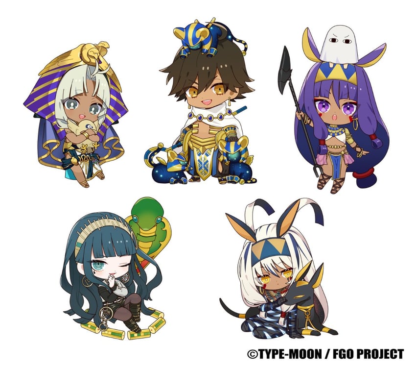 nitocris, medjed, ozymandias, cleopatra, nitocris alter, and 1 more (fate and 1 more) drawn by koyori_tsuda