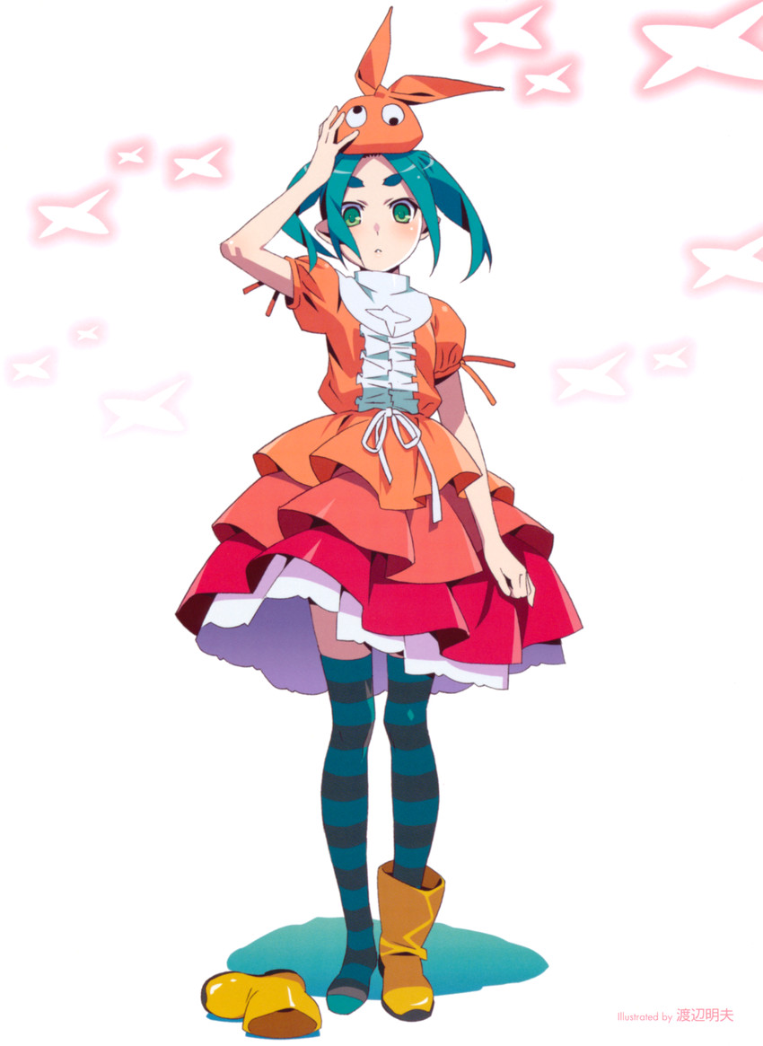 ononoki yotsugi (monogatari and 1 more) drawn by watanabe_akio