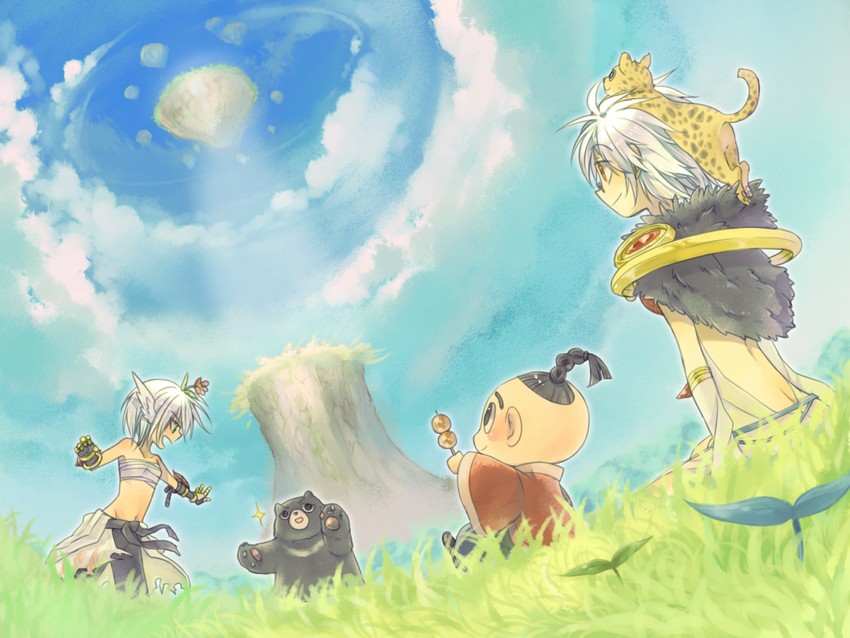sorcerer, sura, and zipper bear (ragnarok online) drawn by ark_kan