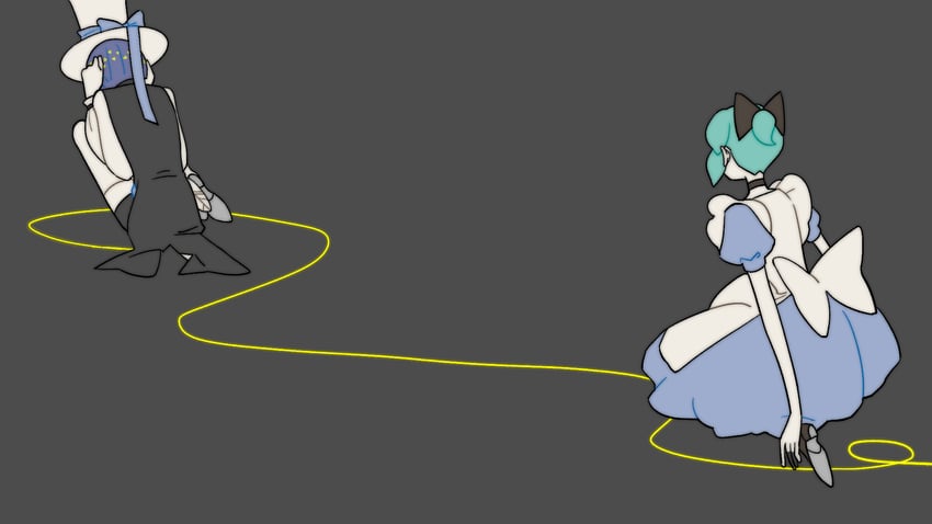 alice, phosphophyllite, and mad hatter (houseki no kuni and 1 more) drawn by ajing073