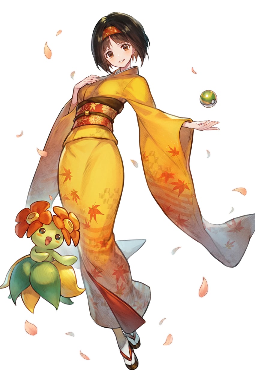 erika and bellossom (pokemon and 1 more) drawn by raji_(aranmax)