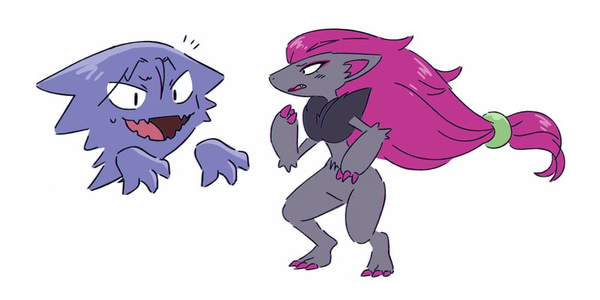 jessie, james, haunter, and zoroark (pokemon) drawn by kiana_mai