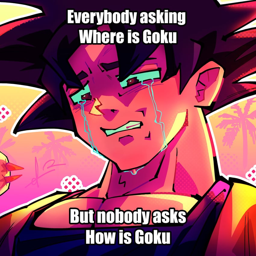 son goku and power (chainsaw man and 2 more) drawn by alpharecdyt