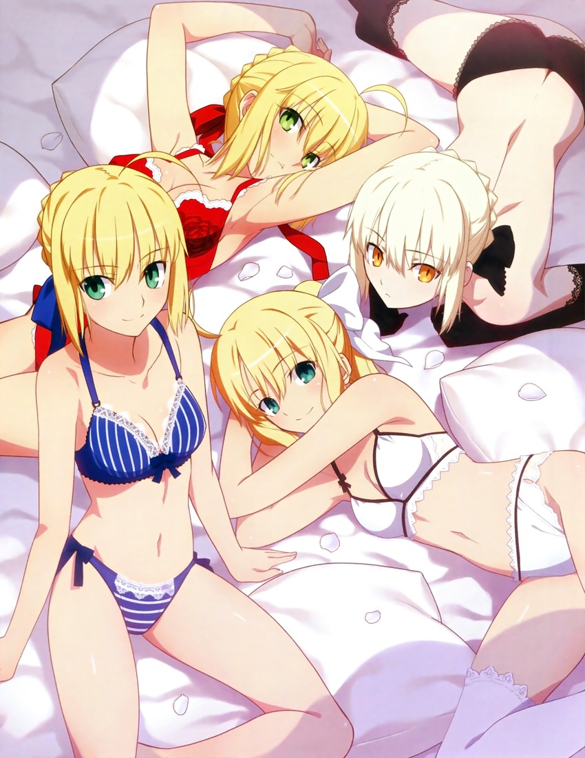 artoria pendragon, saber, nero claudius, saber alter, and saber lily (fate and 3 more) drawn by takeuchi_takashi