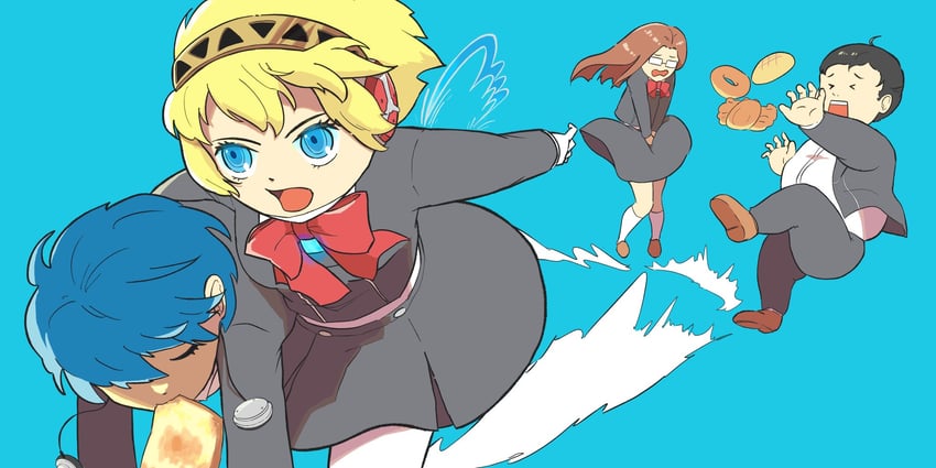 yuuki makoto, aigis, fushimi chihiro, and suemitsu nozomi (persona and 1 more) drawn by moko0143