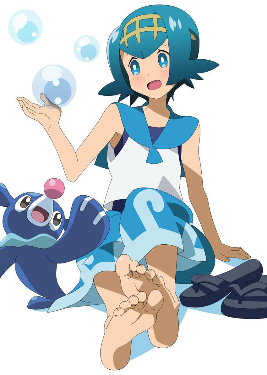 lana and popplio (pokemon and 1 more) drawn by kuroi_ohagi