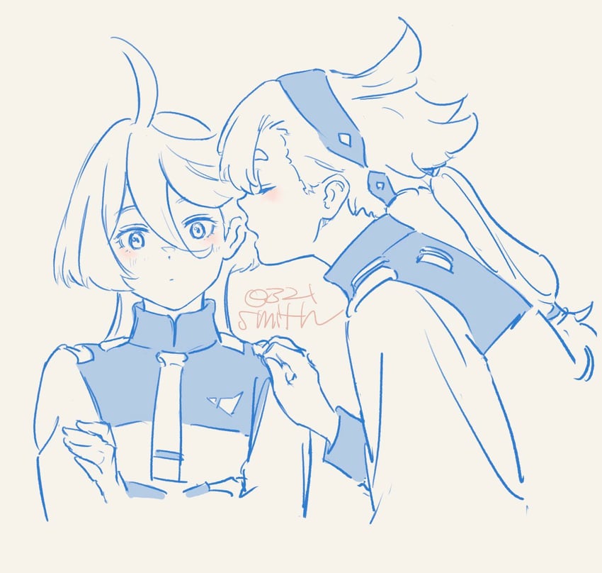 suletta mercury and miorine rembran (gundam and 1 more) drawn by 0321smith