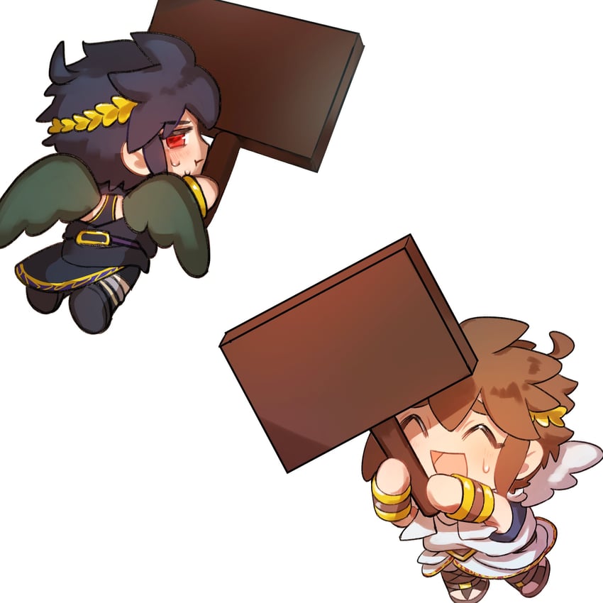 pit and dark pit (kid icarus and 1 more) drawn by ko_iwari_ngo