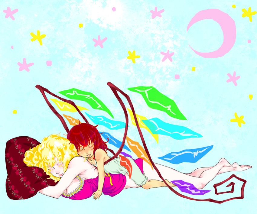 flandre scarlet and hong meiling (touhou) drawn by mago_(gengennikoniko)