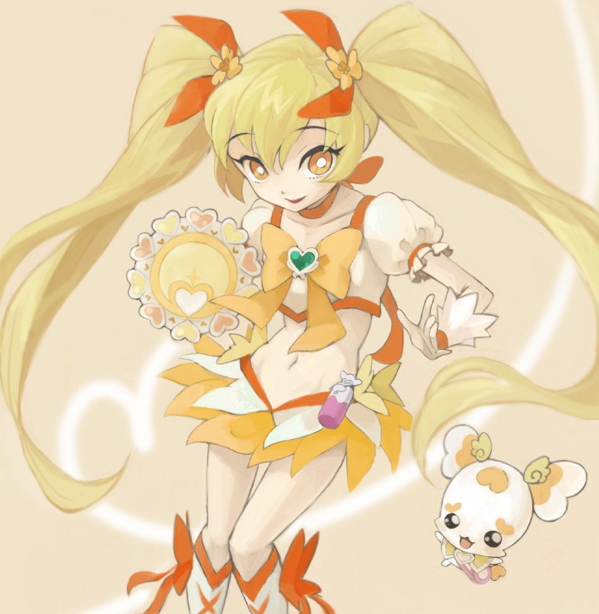 myoudouin itsuki, cure sunshine, and potpourri (precure and 1 more) drawn by mitsuki_(goomoku)