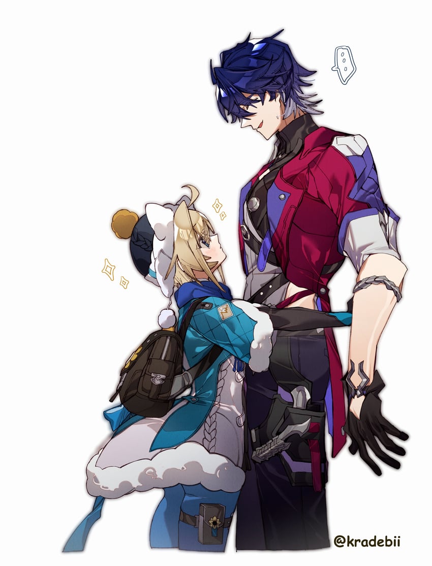 sampo koski and lynx landau (honkai and 1 more) drawn by kradebii