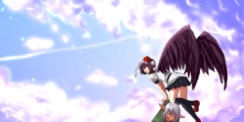 shameimaru aya and buront (touhou and 3 more) drawn by kn96