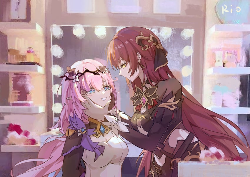 elysia and eden (honkai and 1 more) drawn by rio_(user_kzxp8757)