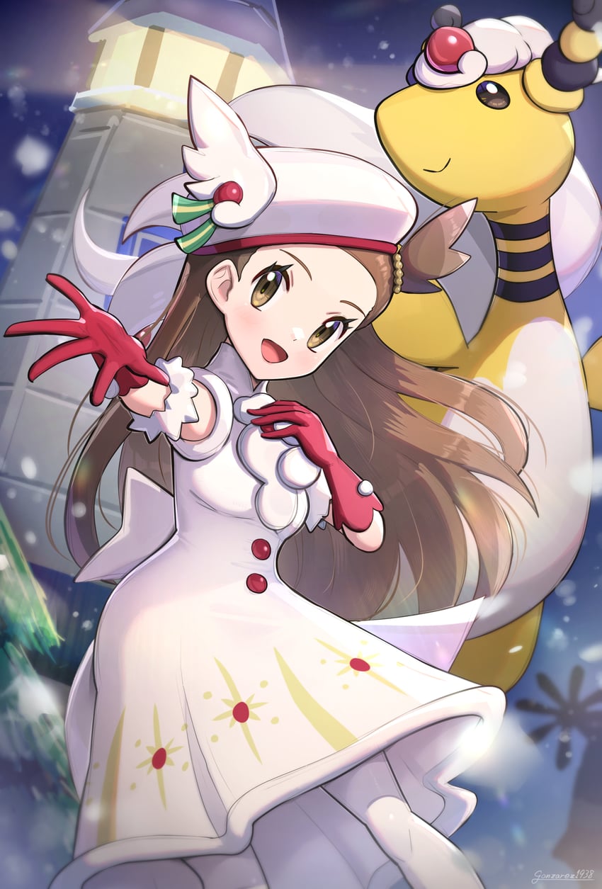 ampharos, mega ampharos, and jasmine (pokemon and 1 more) drawn by gonzarez