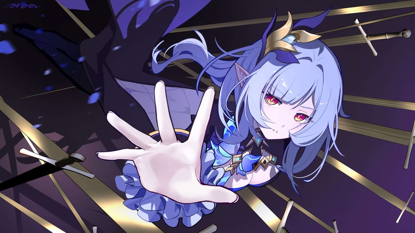 elysia and herrscher of corruption (honkai and 1 more) drawn by ai_dongdong