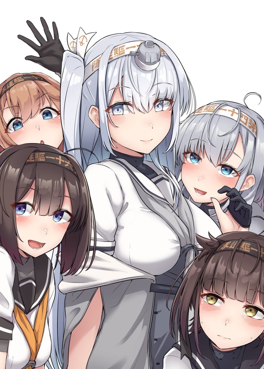 hatsuzuki, akizuki, suzutsuki, teruzuki, and fuyutsuki (kantai collection) drawn by kiritto