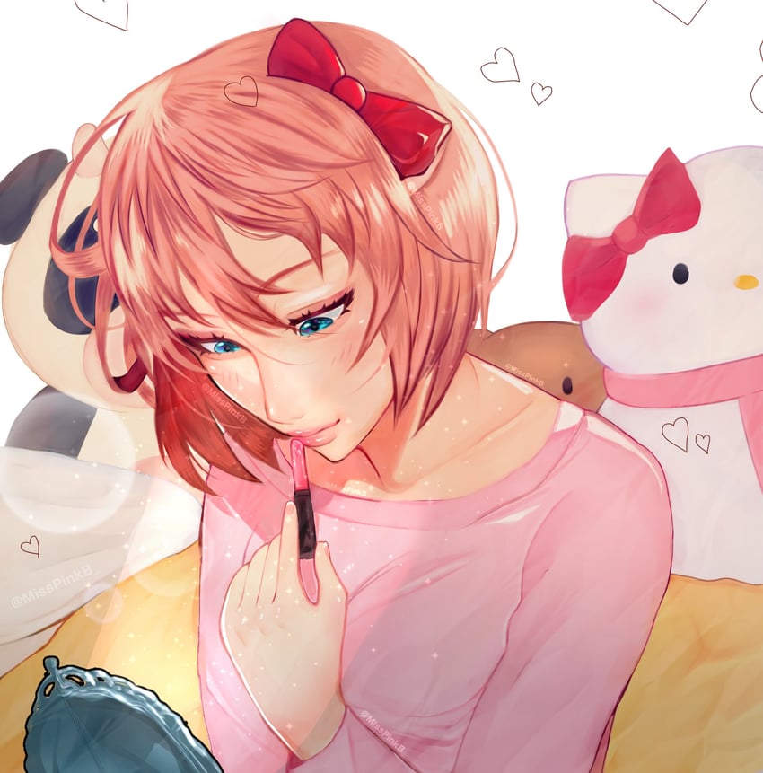 hello kitty and sayori (sanrio and 2 more) drawn by misspinkb