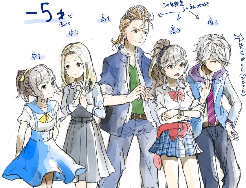 therion, tressa colzione, ophilia clement, primrose azelhart, and alfyn greengrass (octopath traveler and 1 more) drawn by rico_ot