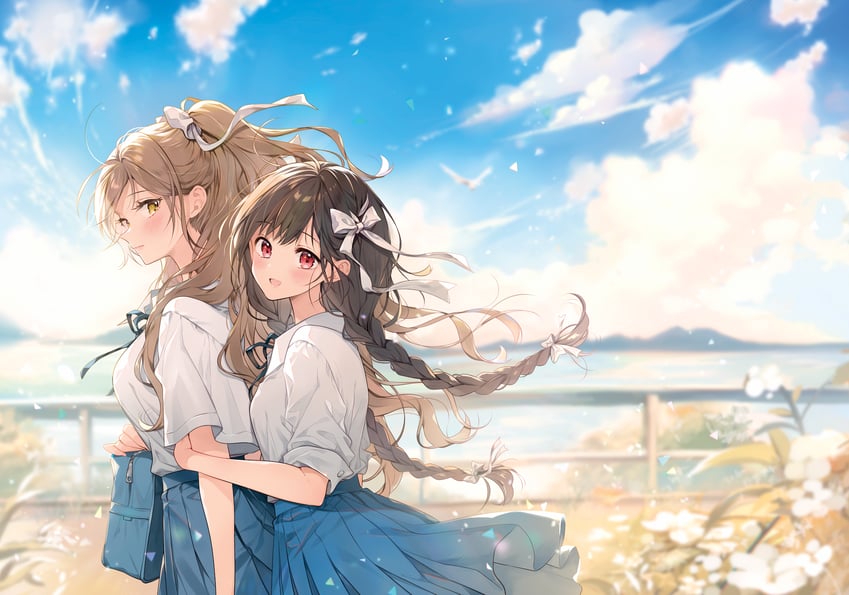 yamabuki kasumi and kawawa sakurako (futaribeya) drawn by yukiko_(tesseract)
