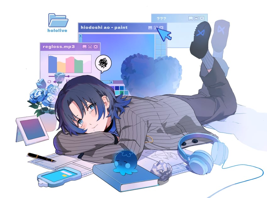 hiodoshi ao (hololive and 4 more) drawn by ktea_(kttt186)