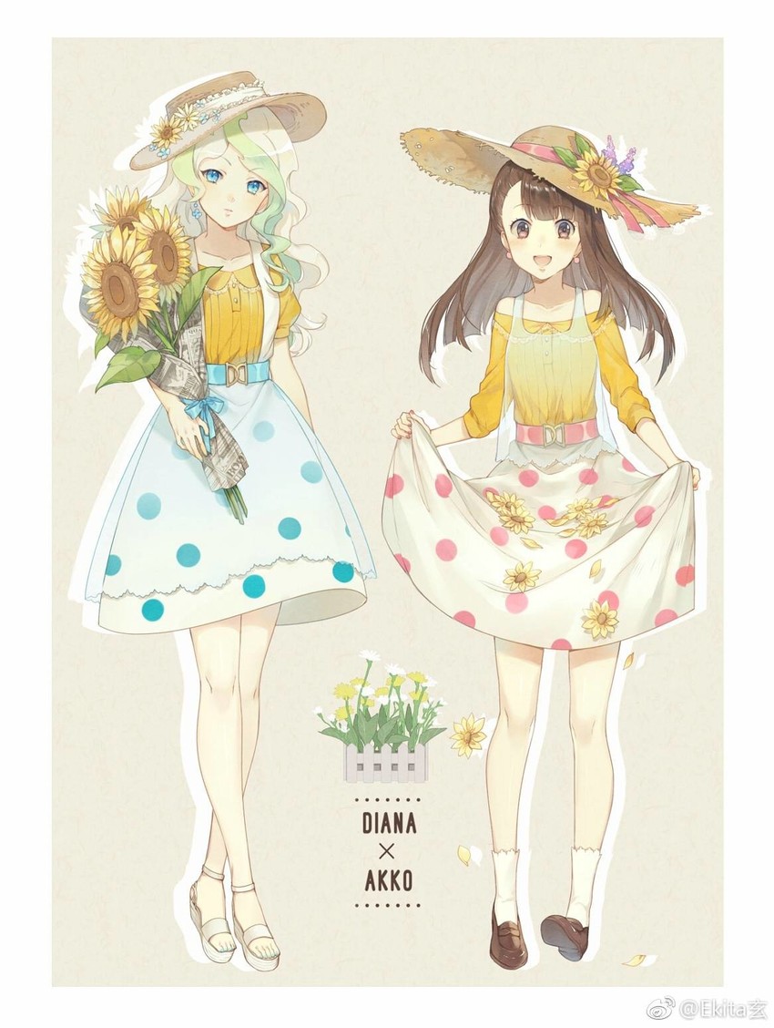 kagari atsuko and diana cavendish (little witch academia) drawn by ekita_kuro